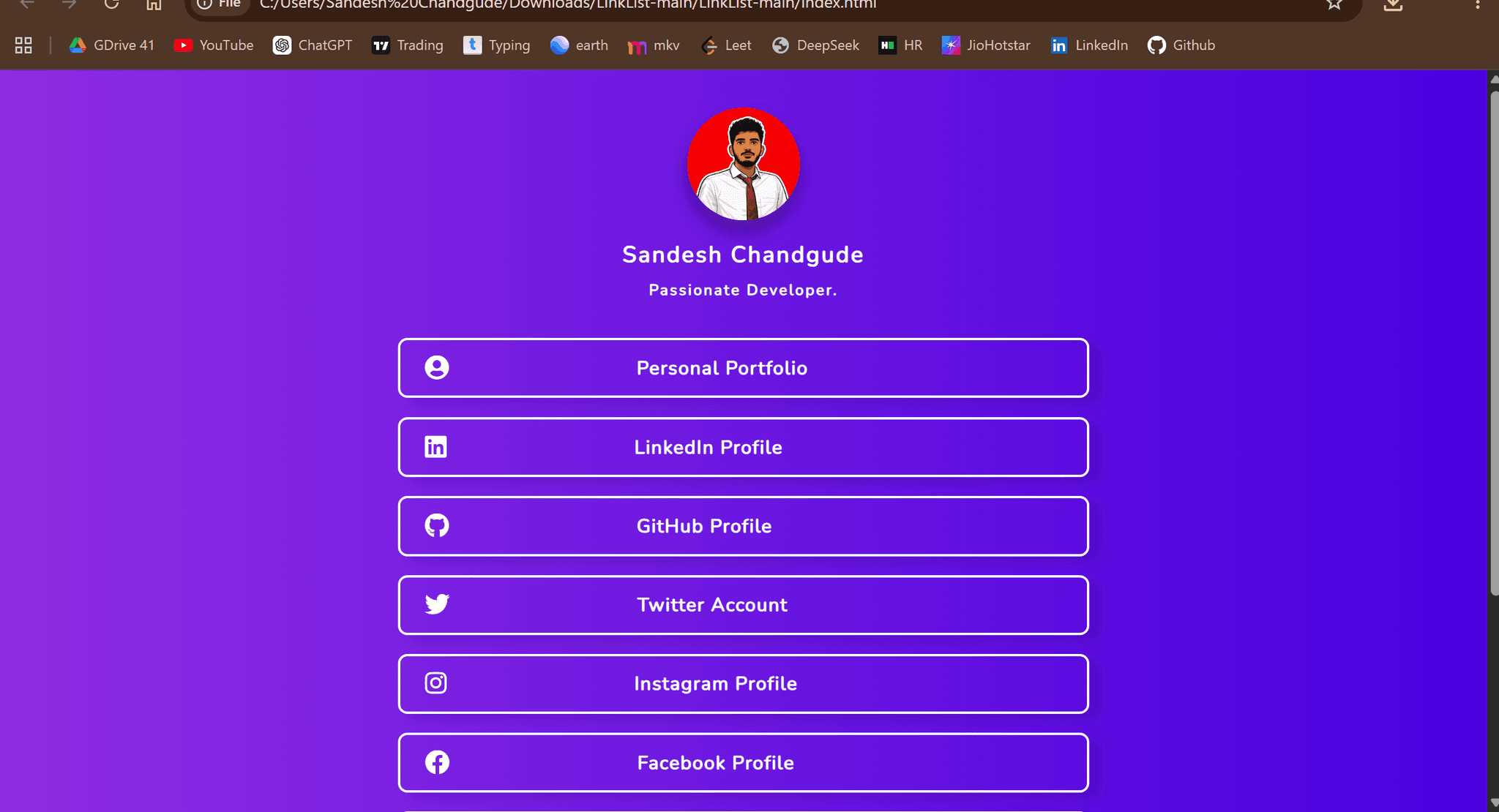 SocialLinks-Webpage